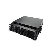 Panel Patch Fiber Optik Agalax OEM 2U 19 Inch hingga 288 Serat (MPO/LC/SC/ST/FC) 6 Lapisan Laci Geser ODF Pusat Data Hitam