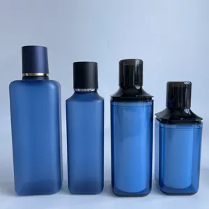 30ml 50ml 100ml bottiglie di siero per contenitori di lozione per flaconi di Toner cosmetico blu in plastica vuota per imballaggi cosmetici di lusso