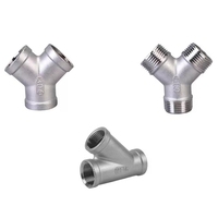 SS304 Acero inoxidable BSP macho Y forma 3 vías conector acoplador empalmador divisor instalación de tuberías hogar jardín