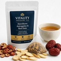 Teh Hawthorn Astragalus & Kurma Merah untuk Keseimbangan Vitalitas & Tekanan Darah 5g X 14 Sachet, Mendukung Keseimbangan Energi & Tekanan Darah