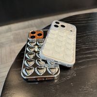 Coque pour iPhone 17 Pro Max, étui de téléphone pour femmes et filles, mignon, cœur 3D, TPU souple, antichoc, housses de téléphone pour iPhone 13 14 15 16 Pro Max