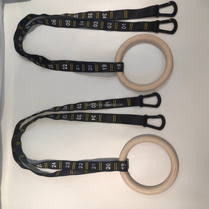 Anillas de Gimnasia de Madera de Abedul de 32 mm con Correas Ajustables, Equipo de <span class=keywords><strong>Calistenia</strong></span> y Entrenamiento de Fuerza para Gimnasio <span class=keywords><strong>en</strong></span> Casa - Product Image 4