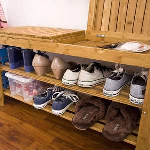 Zapatero de madera organizador de zapatos de bambú natural 100% - Product Image 3