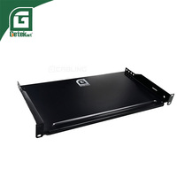 Geteknet Étagère de montage en rack pour serveur en acier fixe de 19 pouces RAL9005 NOIR/GREY Capacité 1U/2U/3U Compatible avec les armoires de 800 mm