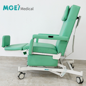 Fauteuil de dialyse électrique à deux moteurs, design inclinable, fonction CPR, roulettes de 4 pouces avec frein pour la donatation de sang et la collecte de sang - Product Image 4