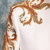 Décalcomanie de danse pour hommes Style chinois Robe nationale Quatre saisons Costume général pour jeunes Tang Costume blanc Zhongshan Chorus