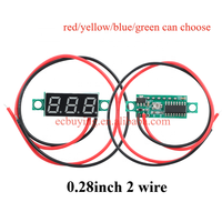 0.28 0.36 pouces DC LED voltmètre numérique 0-100V voltmètre 2 3 fils Auto voiture Mobile puissance testeur de tension détecteur