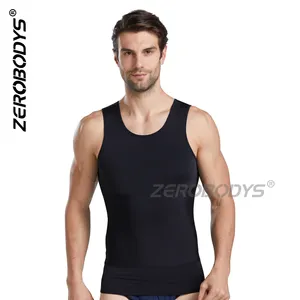 ZEROBODYS W012 Dropshipping स्लिमिंग Bodyshaper बनियान शापर्स Undershirts Mens संपीड़न शर्ट Gynecomastia को छिपाने के लिए मू