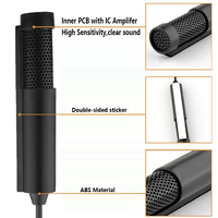 Microphone de conférence portable USB bon marché, à condensateur, filaire, léger, omnidirectionnel, en plastique et métal, pour ordinateur de bureau