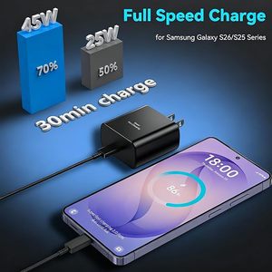 <span class=keywords><strong>Chargeur</strong></span> 45W à vente rapide, tête de charge super rapide PD UK/EU/US, compatible avec <span class=keywords><strong>Samsung</strong></span> <span class=keywords><strong>Galaxy</strong></span> S24 S23 Note 20, <span class=keywords><strong>chargeur</strong></span> de téléphone portable - Product Image 2