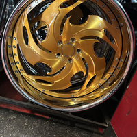 Jantes forgées sur mesure RCSR 20 22 24 26 pouces, jantes en 2 parties, 5x112 5x127, finition or brossé poli, jantes de voiture pour Chevy GMC Linkon