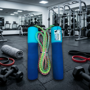 JRMS INDUSTRIES Corde à sauter réglable en PVC avec poignée en mousse et compteur, longueur 3m, légère (<1kg), durable pour la maison, la salle de sport et le fitness - Product Image 4