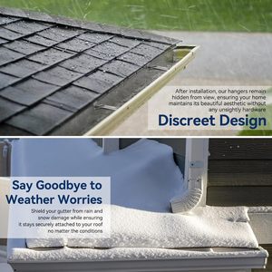 6インチ プレミアムコーティングアルミ合金製 モダンクイックスクリュー屋根雨どいハンガーブラケット - Product Image 2
