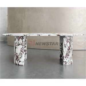 Tavolo da Pranzo Ovale Verde in Marmo Calacatta Viola Naturale, Arredamento Nordico di Lusso Italiano - Product Image 6