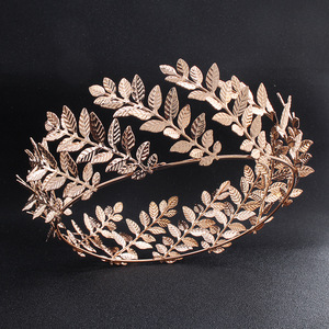 Couronne de mariée haut de gamme européenne et américaine, branche d'olivier tridimensionnelle, corolla d'elfe, design créatif, en alliage, coiffe de mariage - Product Image 6