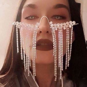 Montures de lunettes sans verres personnalisées de luxe vintage steampunk avec diamants et strass pour femmes - Product Image 1