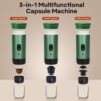 Nouvelle machine à café expresso portable de voyage, mini, 3-en-1, rechargeable par USB, sans fil, pour l'extérieur, pour café moulu, pour voiture