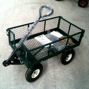 अनुकूलन योग्य भारी शुल्क स्टील चार पहिया उपयोगिता वैगन मेष प्लेटफॉर्म होम गार्डन उपकरण कार्ट व्हीलबैरो - Product Image 4
