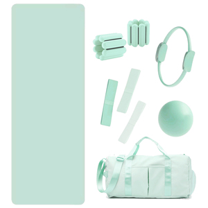 Kit de fitness personnalisé avec logo : poids de cheville en silicone, ballon de yoga, tapis de yoga, bande de résistance, cercle de yoga, anneau de Pilates - Product Image 3
