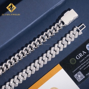 Nuevo Diseño Personalizado, Collar de Cadena Cubana Miami para Hombre, Estilo Hip Hop, con Diamantes Moissanite VVS Baguette de 18 mm, Estilo Iced Out - Product Image 5