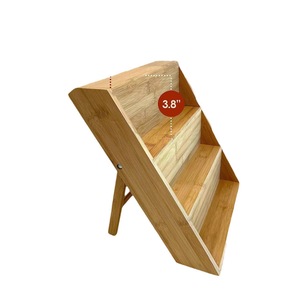 Étagère à épices simple à plusieurs niveaux en bambou et bois pour comptoir de cuisine, support de rangement domestique multi-niveaux, organisateur d'épices en bois massif. - Product Image 1