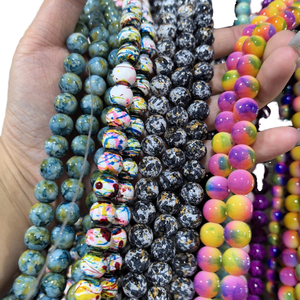 Perles en verre soufflé à la main de 10 mm, peintes à la main, de haute qualité, pour la fabrication de bijoux, meilleur prix, vente chaude - Product Image 1