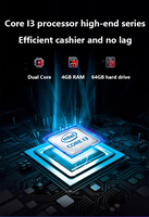 Terminal POS Layar Sentuh Kapasitif 15,6 Inci Printer Thermal NFC Mesin Kasir Meja Windows I3 I5 I7 Pilihan untuk Toko Kelontong