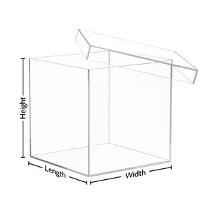 Kích Thước Tùy Chỉnh Perspex Hiển Thị Trường Hợp Rõ Ràng Cube Hộp Acrylic Với Nắp Hộp Giày
