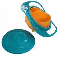 Bol d'alimentation avec couvercle pour tout-petit, anti-fuite, rotation magique à 360 degrés, bol d'équilibre résistant aux déversements, forme gyroscopique pour enfants