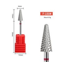 Forets à ongles coniques en tungstène pour salon de manucure, pour le polissage et l'élimination du gel et des cuticules