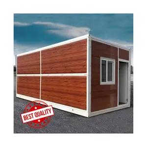 Factory Direct Sale Long Service Life Wood Grain Galvanized Steel Structure Fold Out House Foldable