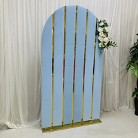 Nouveau PVC doré acrylique mariage arc miroitant mur fête indien toile de fond scène fond écran support pour les fêtes d'événement