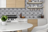 Papier peint mosaïque 3d auto-adhésif en mousse, noir et blanc, pour salle de bains, style marocain, nouveau, 2020