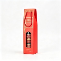 Boîte cadeau pliable de luxe personnalisée avec logo imprimé, fenêtre et poignée pour emballage de bouteilles de vin et d'huile d'olive, vente en gros OEM