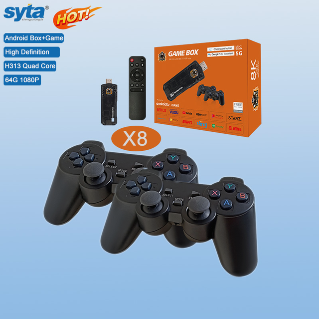 2025 New X8 Android TV Game Box/Q5 Plus Allwinner H313 Android /10 TV Box&Hotel Android 11.1 Digital 4K TV Decoder