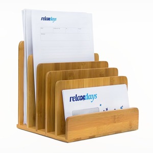 Autonomy Wooden <b>File</b> Rack Letter Holder Desktop <b>Organizer</b> Storage Rack For Office Home Use - Product Image 2