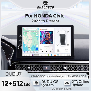 DUDUAUTO Android 13 Smart System 8 Core Car Radio para Honda <span class=keywords><strong>Civic</strong></span> 2022-para presentar reproductor Multimedia Carplay Auto GPS WIFI DSP - Product Image 2