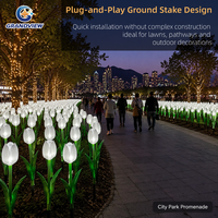 Lampes LED en forme de tulipe pour extérieur, éclairage de fleurs artificielles pour jardin, paysage, parc à thème, projets commerciaux, décorations