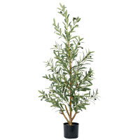 Plantes artificielles réalistes de 6 pieds, olivier artificiel en pot, décoration d'intérieur, tronc en bois naturel, fruits réalistes en pot