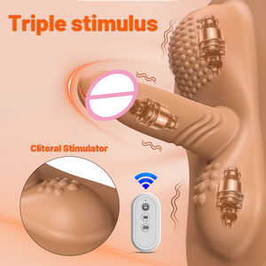 Frauen-Sexspielzeug Sitz- und Reitvibratoren <span class=keywords><strong>Dildo</strong></span> mit 10 Vibrationsmodi, Fernbedienung Vibrator Klitoris Anal G-Punkt Doppelstimulator - Product Image 3