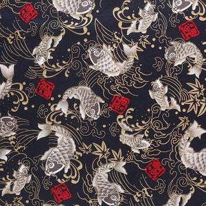 ผ้าคอตตอนแฟชั่นมันเงางามลายปลาโชคดีสีแดงเมทัลลิกสำหรับตกแต่งชุดคริสต์มาส - Product Image 3