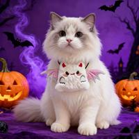 Pendentif Halloween Citrouille Chauve-souris pour Animaux de Compagnie, Accessoire de Collier pour Chat et Chien, Bavette en Tissu Dessin Animé pour Déguisement de Fête