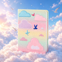 Glitzer-Notizbuch Geschenk Pastell-Regenbogen-Notizbuch Funkelndes Kawaii-Tagebuch Niedliches Plüsch-Design Geburtstags-Weihnachtsgeschenk für Kinder und Schüler