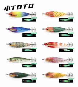 SquidDuke TOTO luminoso <span class=keywords><strong>EGI</strong></span> calamar jig señuelo madera Camarón sepia pulpo resplandor calamar señuelo de pesca - Product Image 6