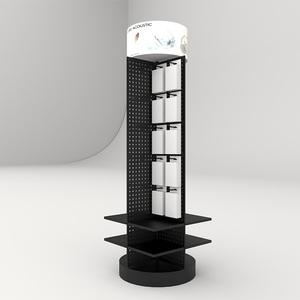 Custom Metal Pegboard 3C Accessories <strong>Rotating</strong> <strong>Display</strong> Stand <strong>with</strong> <strong>Rotating</strong> <strong>Hooks</strong> - Product Image 3