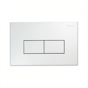 Plaque de chasse d'eau encastrée Pucci Eco 2 boutons, blanche, 29 cm de long, 21 cm de large - Product Image 2