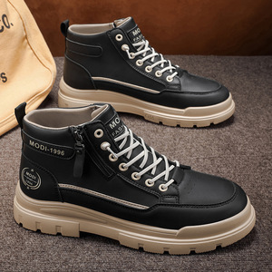 Bottes de cowboy pour homme, hiver 2025, mi-mollet, imperméables, dessus en PU blanc, semelle extérieure en caoutchouc, semelle épaisse, décontractées - Product Image 4