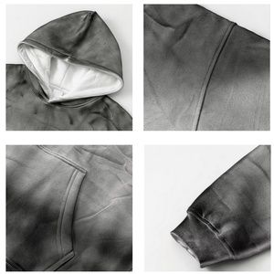 TKAN337D Custom Silk Screen Printing Men's Plus size Heavy Cotton <b>Drop</b> shoulder Anti-wrinkle Vintage <b>Acid</b> Wash Pocket Hoodie - Product Image 3