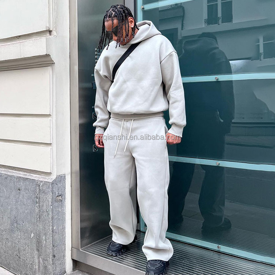 Men's 2-Piece Tracksuit Set – Zip Hoodie And Joggers, Denim Blue, Casual Athletic Sweatsuit, Relaxed Fit, XXL - View #5