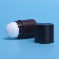 Rouleau de parfum en plastique noir cosmétique vide de 50ml 1.7oz personnalisé sur une bouteille de beurre de noix de coco emballage de bouteille de déodorant Makrup